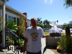 Winner Scott with his 'Home Improvement" gift basket.